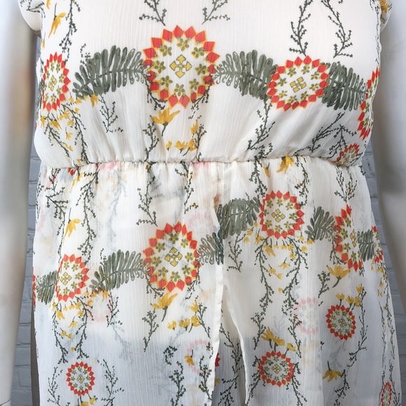 Maurices Ivory Floral Sheer Tunic Tank Top Plus Sz - Picture 5 of 7